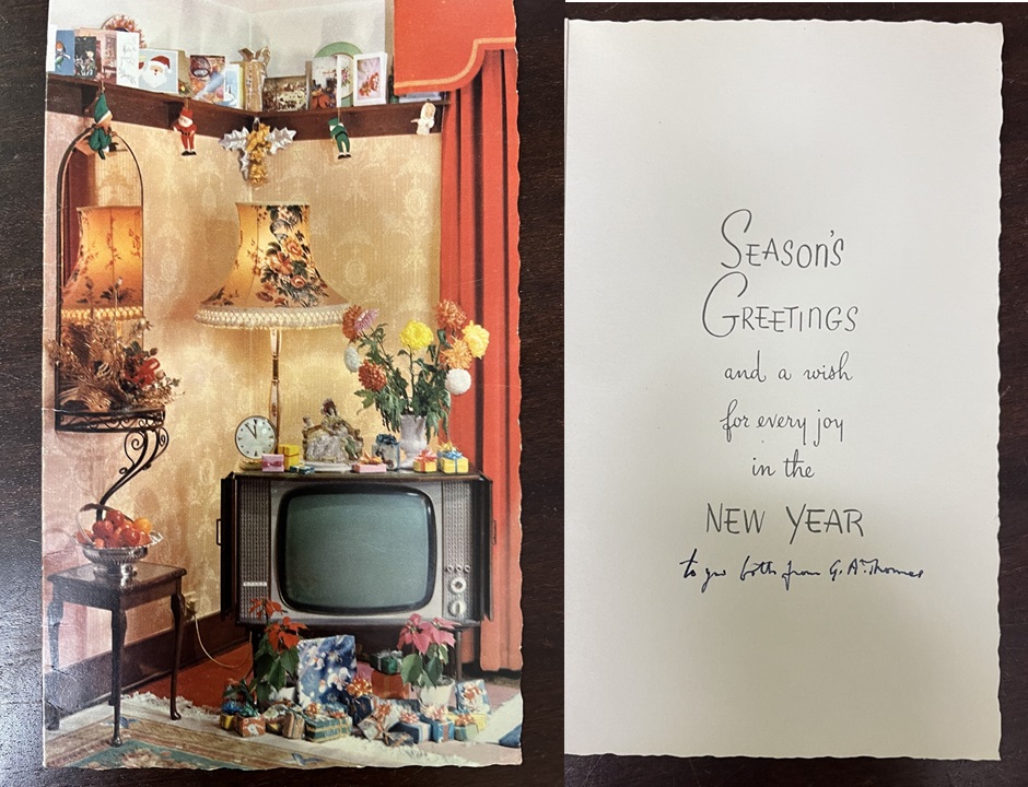 Christmas card from Sir George Thomas